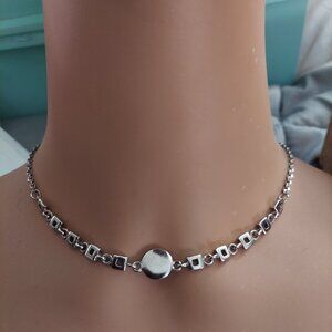 SOHO DESIGN Silver-tone Pewter Faceted Link Necklace